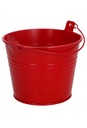 Blikken Emmertje Rood Rond  Met Hengsel r11.7x9cm 1stuks