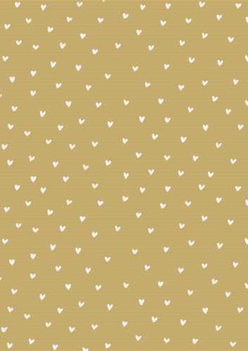Kadopapier Kraftpapier hearts wit 50cm x 250meter