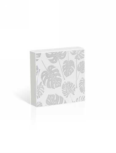 Kadobon + Kadodoosje Bene Leaves White 12x12x3cm 10stuks
