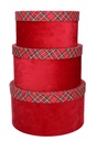 LUXE KANT & KLARE Flowerbox Latemar Schotse Ruit Rood Rond Set van 3st