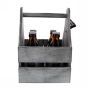 Bierverpakking Vierkante 4 Fles & Flesopener grijs 21.5x19.5x27cm 12st