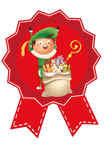 Etiketten Cadeauzegel Sint Pietje & Gevulde Jutezak 4x5cm 500stuks