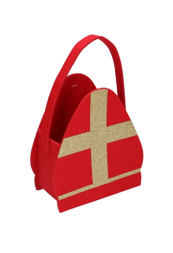 Geschenktasje Vilt Sinterklaas Mijter 17x8x25cm 1stuks