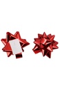 Strikje Bows R90mm 20mm Lint Metallic Rood Met Plakker 70stuks