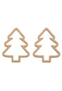 Houten Decoratie Kerstboom Open Goud Hanger 6cm 100stuks