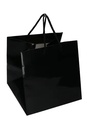 Kadotajes Rome Uni Zwart Glanzend Met Koord 25x25x25cm Extra Diep 10st