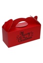 Geschenkdoos met Handgreep Merry Christmas Rood 25x11x10cm 24stuks
