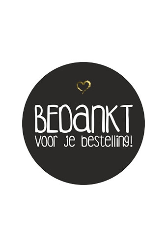 Etiketten Everyday Bedankt Voor Je Bestelling Zwart 3.9cm 500stuks