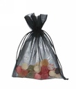 Organza zakjes Zwart Medium 12x17cm 10stuks