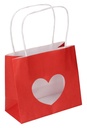 Kadotasjes Lenno Met Handvat & Hart Venster Rood 16x14x8cm 12stuks