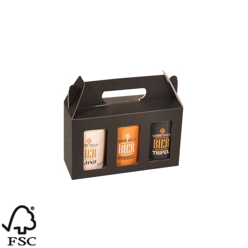 Bierverpakking Zwart Voor 3x 33cl Blikjes FSC® 50stuks