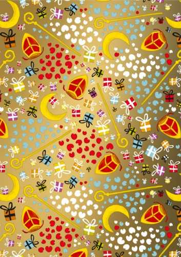 Sintpapier Trendy All About Sint Goud 50cm x 125meter OP IS OP