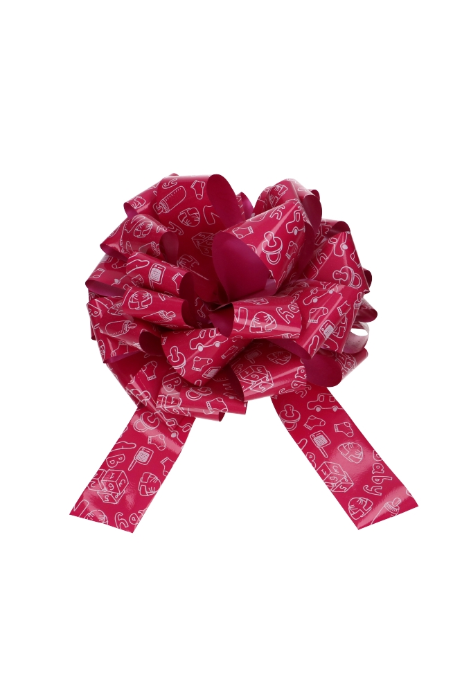 Decoratiestrikken Groot Padova Gelakt Baby Girl Fuchsia d35+17cm