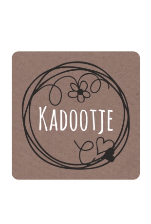 Etiketten Everyday Kadootje Kraft 3.9x3.9cm 250stuks
