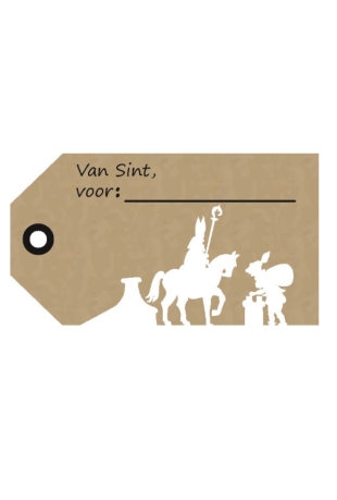 Etiketten Sint Van Sint Voor Kraft 5.2x2.8cm 500stuks