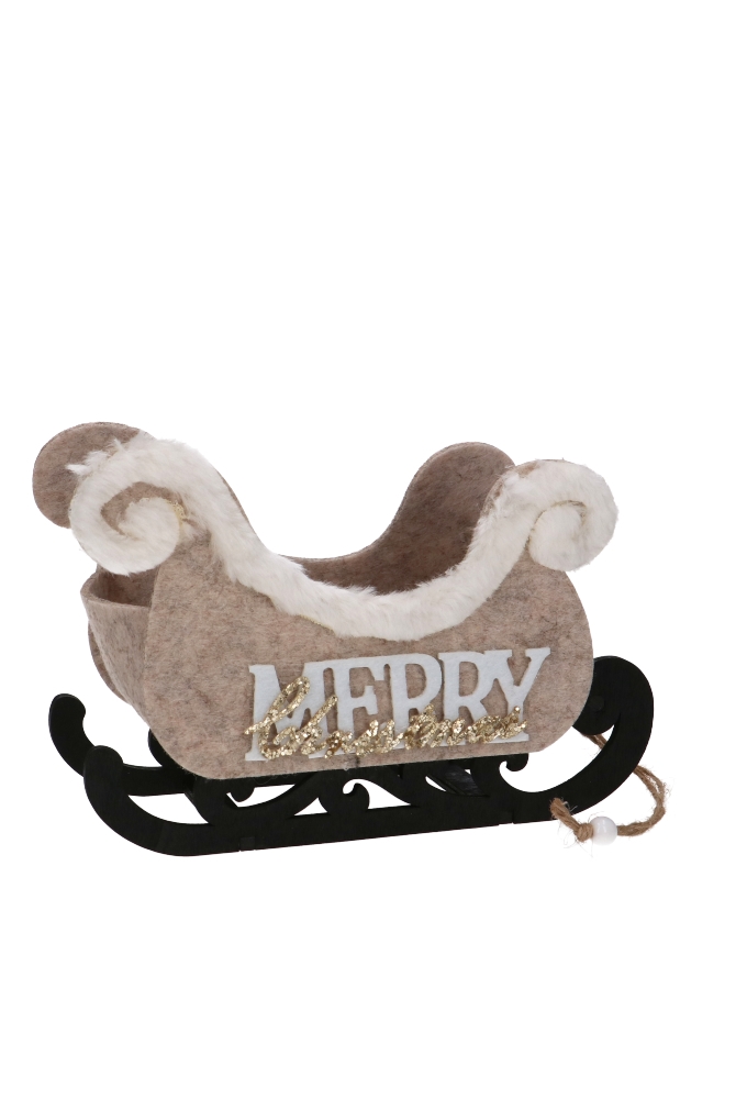 Geschenkmandje Slee Merry Christmas Vilt 19x8.5x13cm 1 stuks