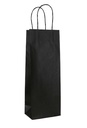 Wijntasjes 1 Fles Zwart Kassel Met Gedraaid Koord 14x9x38cm 50stuks