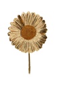Kado Decoratie Gerbera Bloem Goud Metallic IJzerdraad 6.5x10cm 12stuks