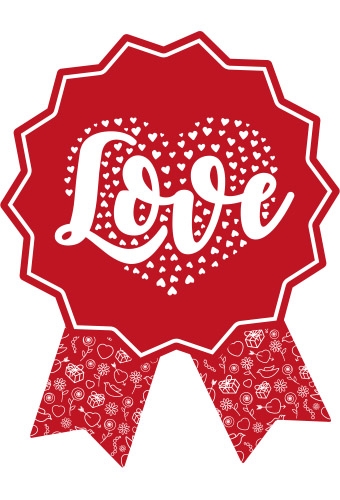 Etiketten Cadeauzegel Liefde Love Hartjes 4x5cm 500stuks