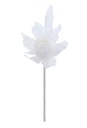 Kado Decoratie Kamelia Bloem & Blad Wit & IJzerdraad 5x13cm 12stuks