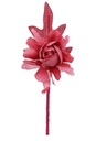 Kado Decoratie Kamelia Bloem & Blad Roze & IJzerdraad 5x13cm 12stuks