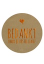 Etiketten Everyday Bedankt Voor je Bestelling. Zandkoper XL9.7cm 250st