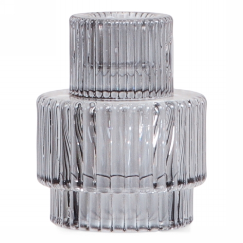 Jens Living Duo Kandelaar Grijs 6.4x6.4x8cm 1stuks