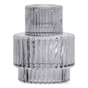 Jens Living Duo Kandelaar Grijs 6.4x6.4x8cm 1stuks