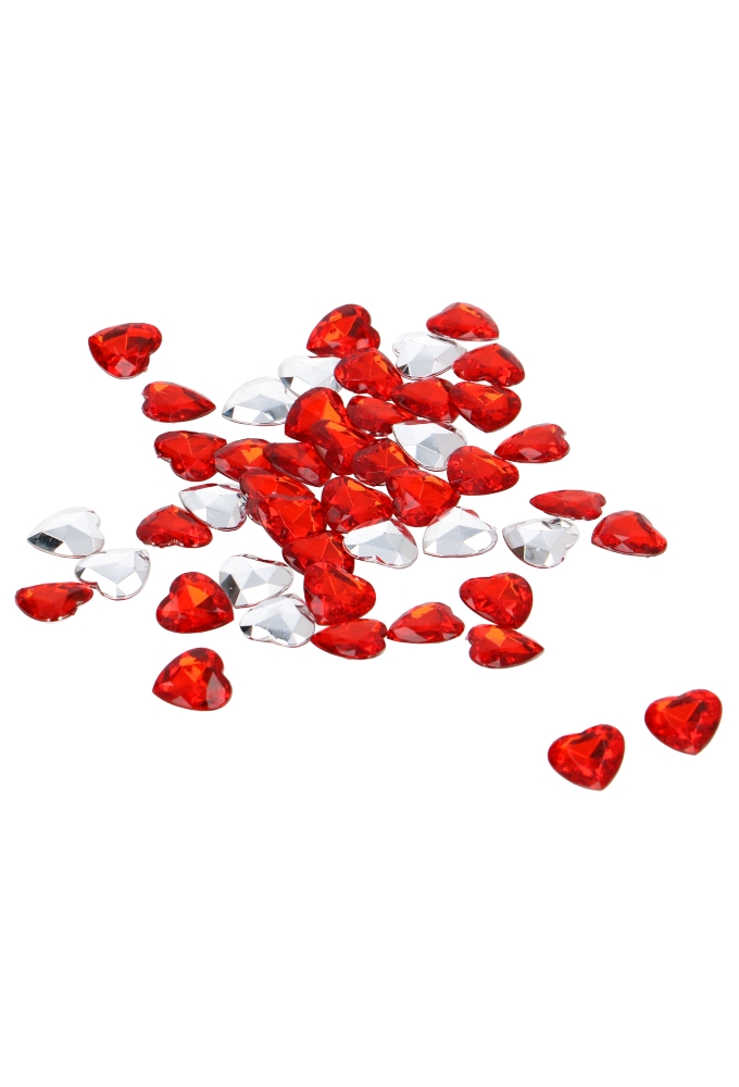 Strooi Hartjes Rood Metallic 16mm 45 stuks