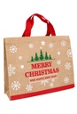 Luxe Jute Kersttas Merry Christmas 27x35x12cm 10stuks