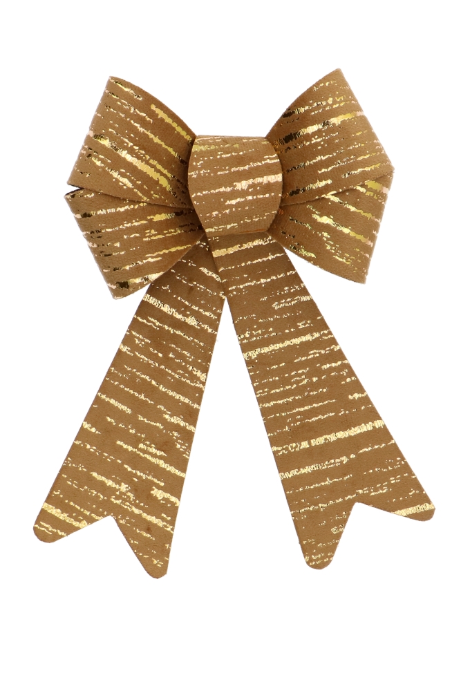 Dubbele Strik Goud Beige Line Las Vegas & IJzerdraad 16x25cm 1stuks