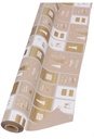 Cadeaufolie Dubbelzijdig Happy Holidays Taupe & Goud 70cm x 50meter
