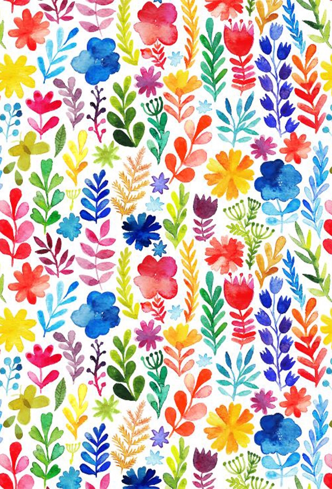 Cadeaupapier Coated Colourful flowers 50x70cm 250vellen
