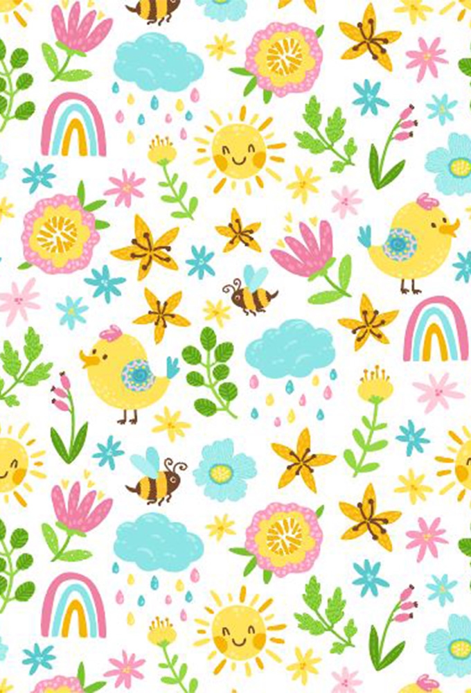 Kadopapier Coated sunny chicks 50cm x 200meter