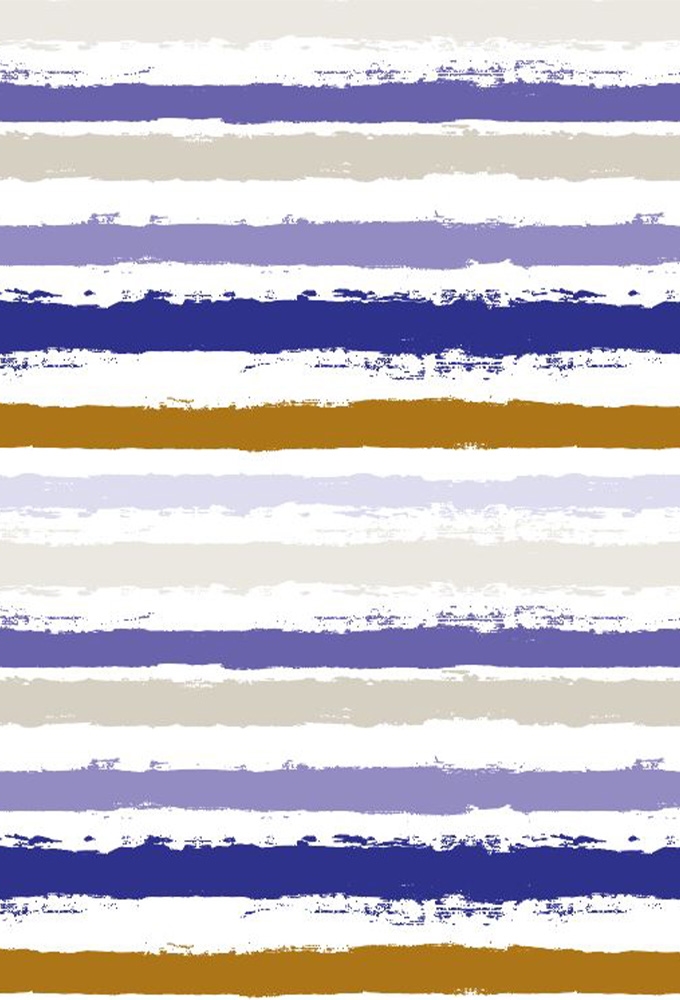 Kadopapier Coated painted stripes blue & gold 50cm x 200meter