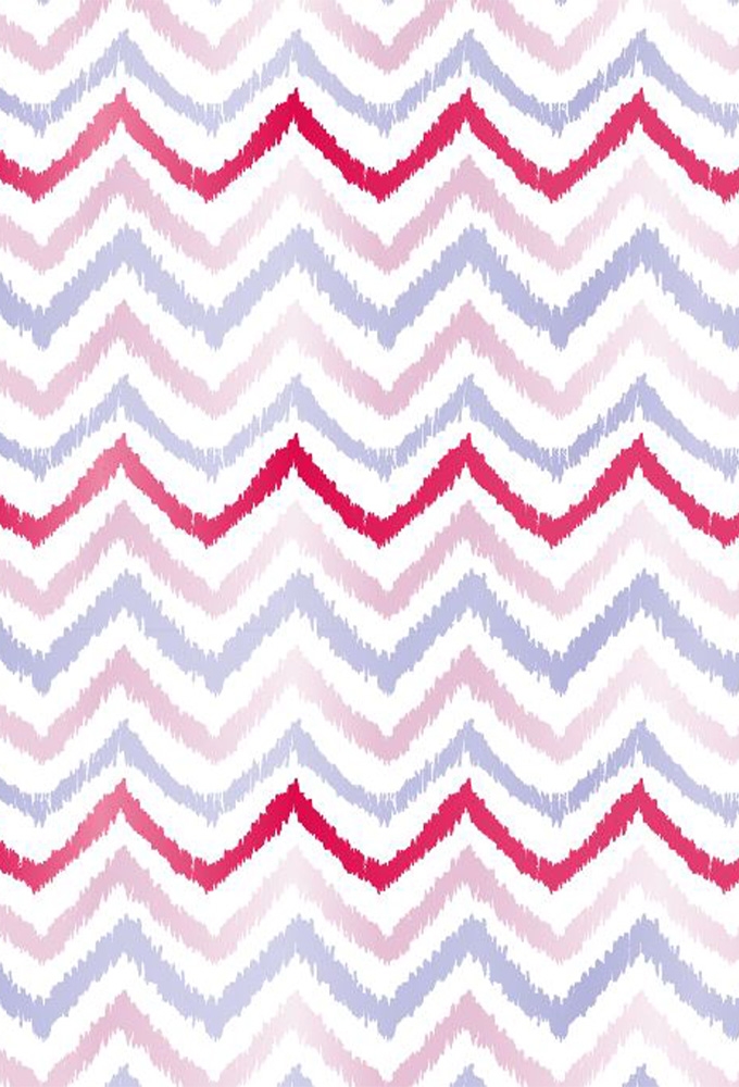 Kadopapier Coated zigzag lines pink & blue 50cm x 200meter