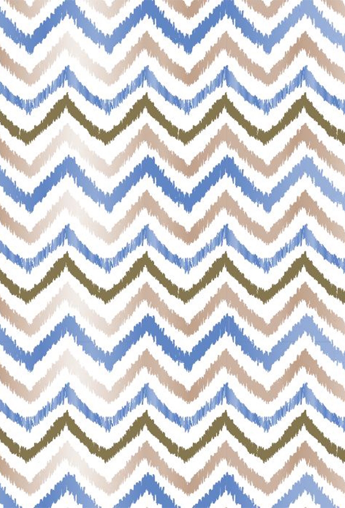 Cadeaupapier Coated zigzag lines gold & blue 50x70cm 250vellen