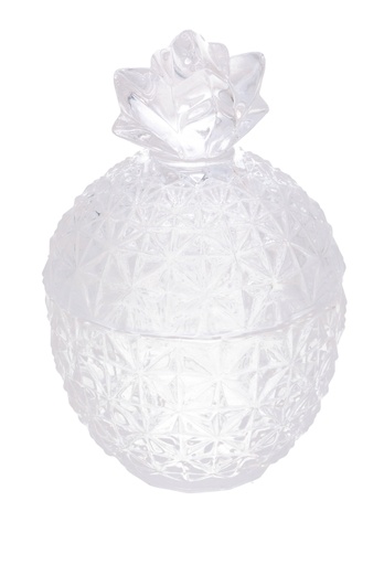 [K1590045] Glazen Potje Rond Met Glazen Deksel Crystal 10x16cm 1stuk