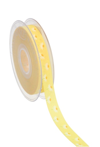 [K1391318] Kadolint Canvas Geel Met Witte Bloemetje 15mm x 20meter