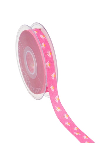 [K1391319] Kadolint Canvas Roze Met Witte Bloemetje 15mm x 20meter