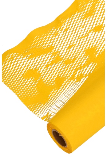 [K1140076] Kraft Stretch Papier Net Geel 50cm x 25meter
