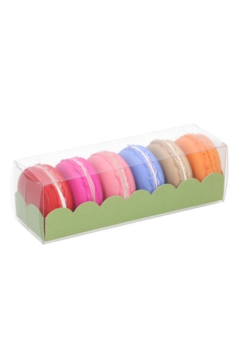 [K1360687] Macarondoosjes Transparant Tiber Groen 16x5x5cm 10stuks