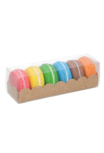 [K1360688] Macarondoosjes Transparant Tiber Kraft 16x5x5cm 10stuks