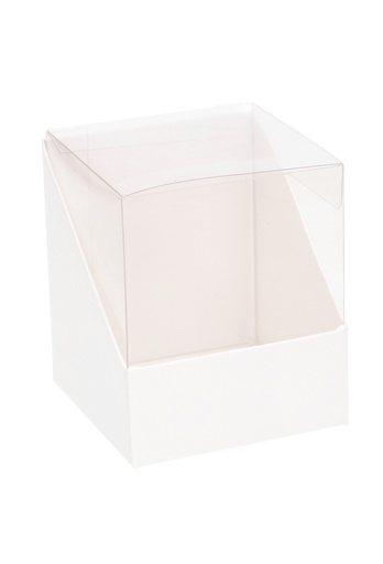 [K1360248] Kubusdoosje Wit Dios Met Relief Inzet PVC Venster 8x8x9cm 10stuks