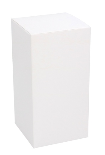 [K1272180] Kadodoosjes Kubus Lang Wit Met Relief 295gram 10x10x19cm 10stuks