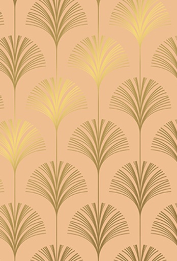 [180146-70] Cadeaupapier Coated royal palmetto zand & kopergoud 70cm x 200meter