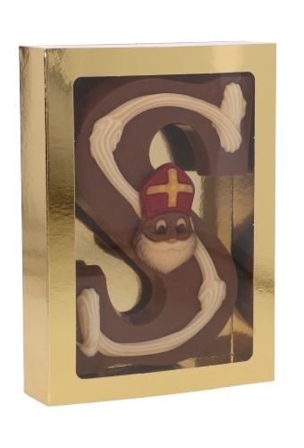 [K1360025] Chocoladeletterdozen Goud 17.7x12.2x3.5cm 48stuks