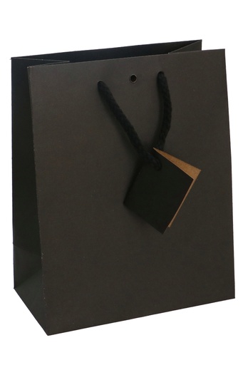 [K1110852] Kadotasjes Praag Zwart Line Mat Met Lintgleuf Koord 18x10x22.7cm 20st