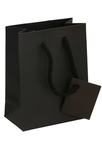 [K1110854] Kadotasjes Praag Zwart Line Mat Lintgleuf Koord 11.4x6.4x14.6cm 20st