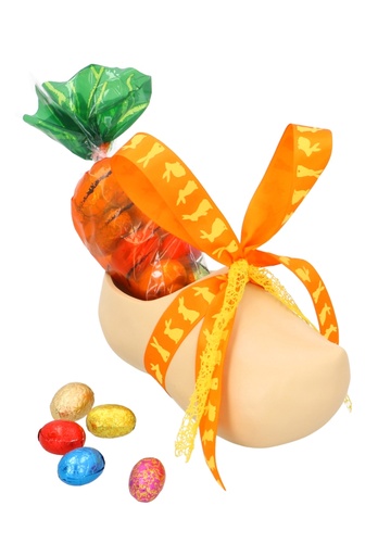 [K1220247-PASEN] Paas Geschenk Klompje Naturel 19x8.5x10cm 2stuks